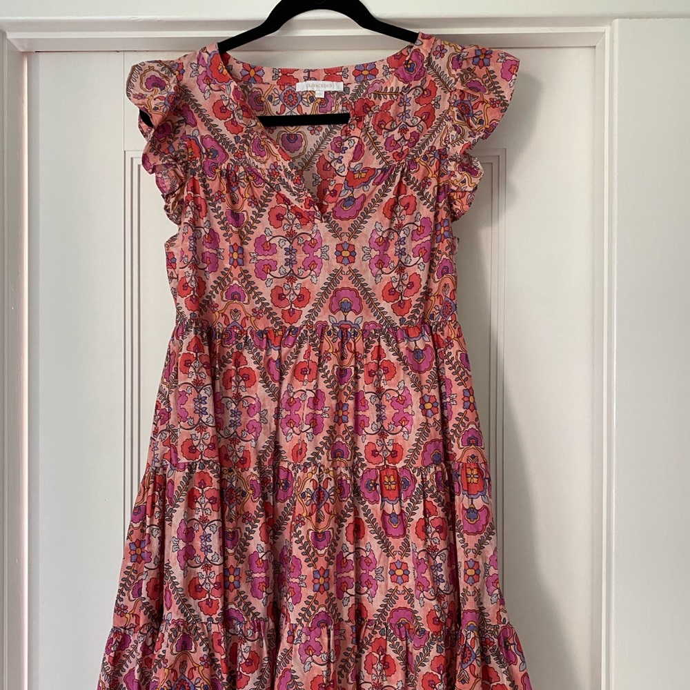 Olivaceous floral dress